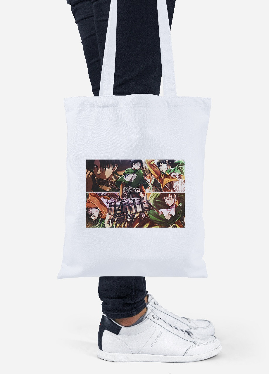 Еко-сумка шоппер Атака на титанів (Attack on Titan) (92102-3058) біла MobiPrint Lite (256921980)
