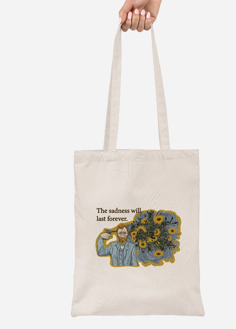 Эко сумка шопер Винсент Ван Гог (Vincent van Gogh) (92102-2955-BG) бежевая MobiPrint Lite (256924762)