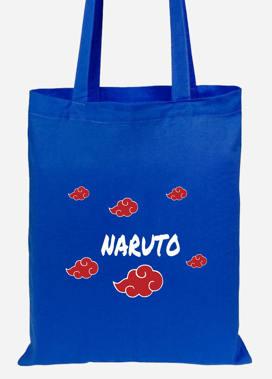 Эко сумка шопер Облако Акацуки Наруто ( Akatsuki Naruto) (92102-3053-SK) голубая MobiPrint Lite (256920774)
