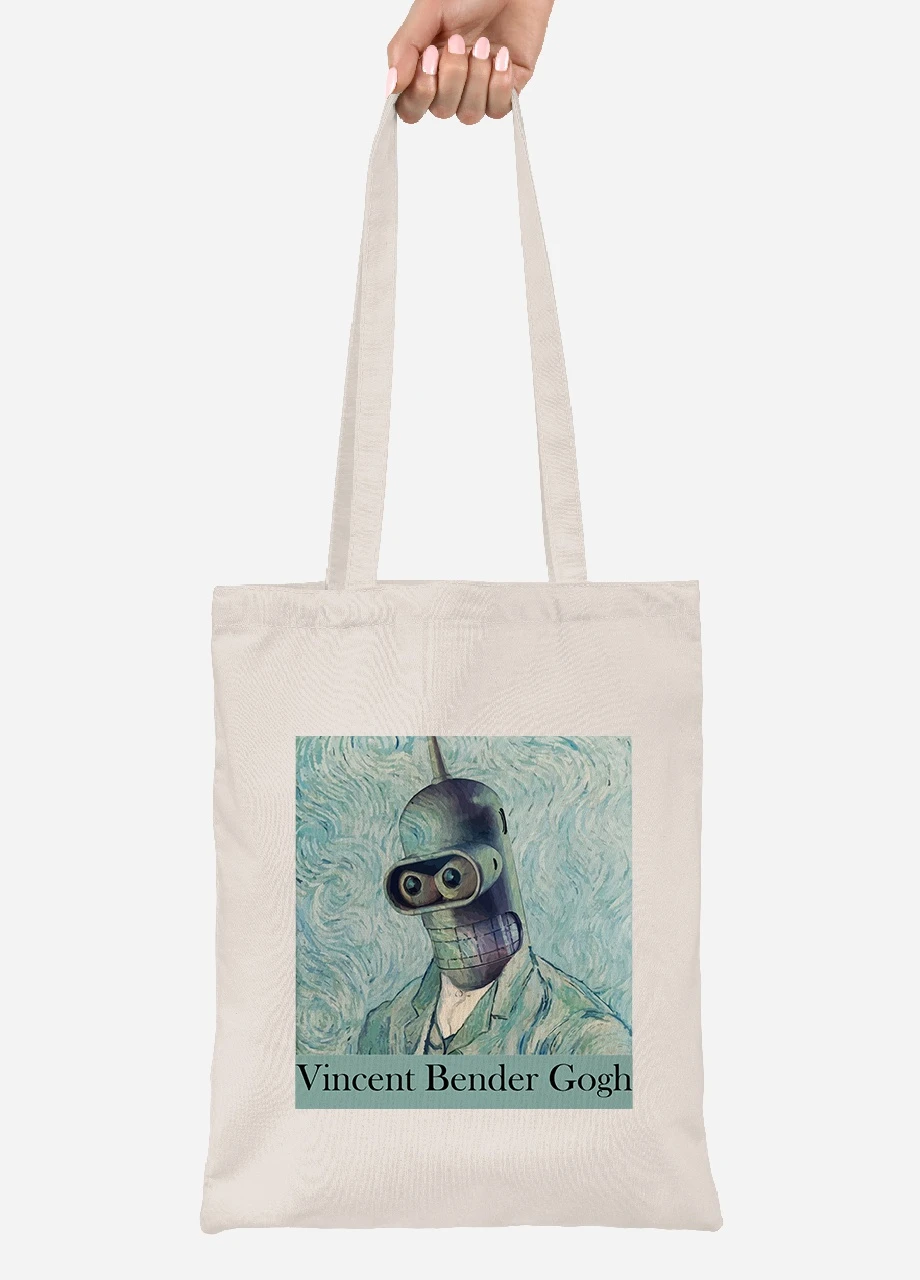 Еко-сумка шоппер Вінсент Ван Гог Бендер (Vincent van Gogh Bender) (92102-2956-BG) бежева MobiPrint Lite (256922145)
