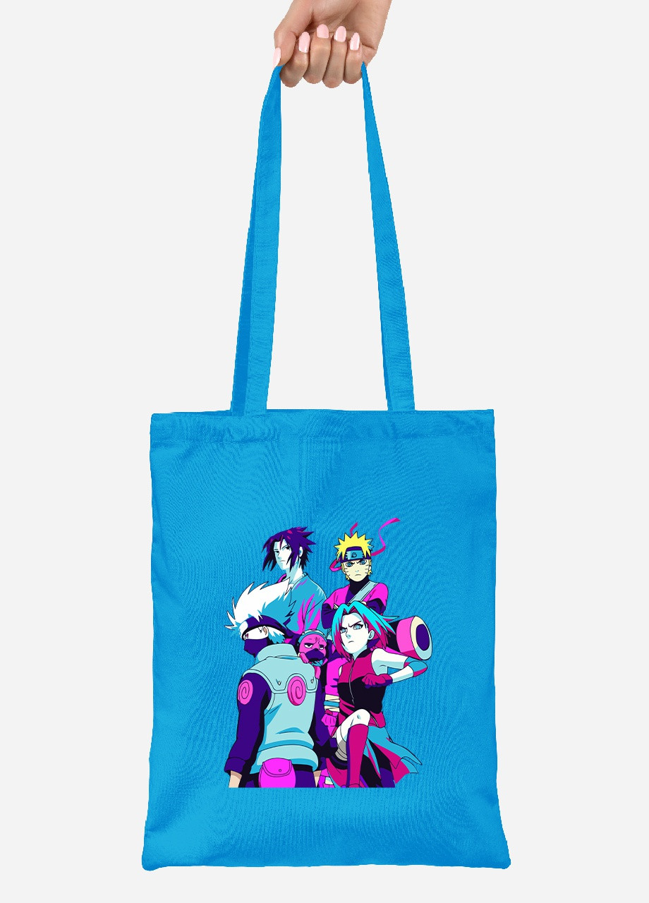 Еко-сумка шоппер Наруто (Naruto) (92102-3335-BL) синя MobiPrint Lite (256921994)