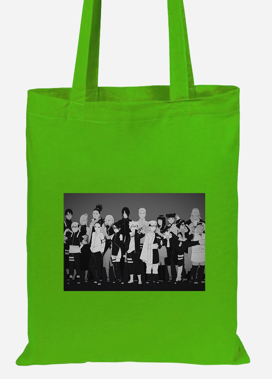 Еко-сумка шоппер Наруто (Naruto) (92102-3105-LM) салатова MobiPrint Lite (256922149)