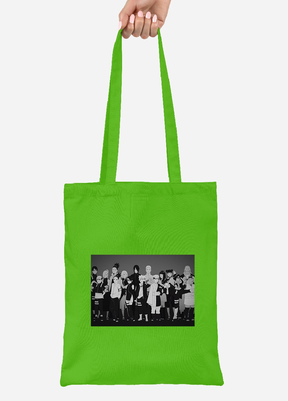 Еко-сумка шоппер Наруто (Naruto) (92102-3105-LM) салатова MobiPrint Lite (256922149)