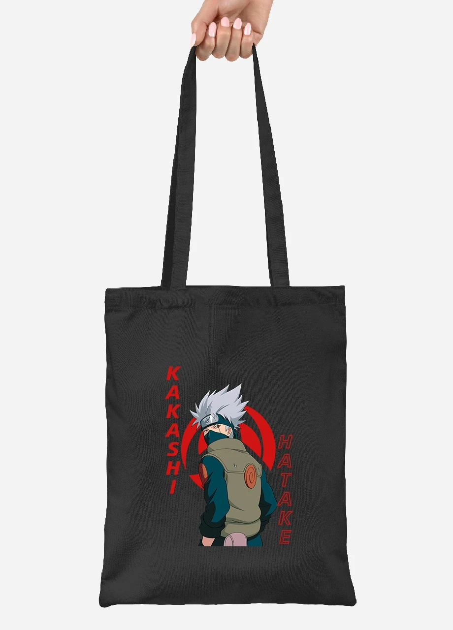 Еко-сумка шоппер Хатаке Какаші (Hatake Kakashi) (92102-2820-BK) чорна MobiPrint Lite (256922822)
