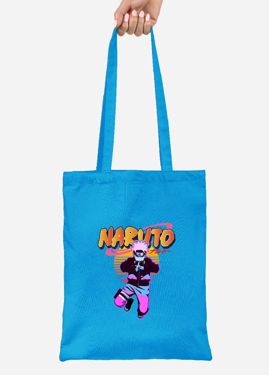 Эко сумка шопер Наруто Узумаки (Naruto Uzumaki) (92102-2629-BL) синяя MobiPrint Lite (256924296)