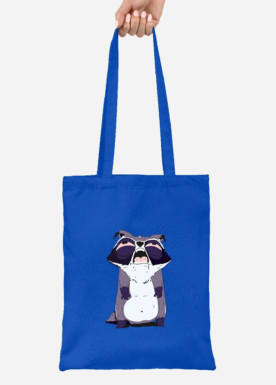 Эко сумка шопер Mood: Енот (92102-2053-SK) голубая MobiPrint Lite (256921781)
