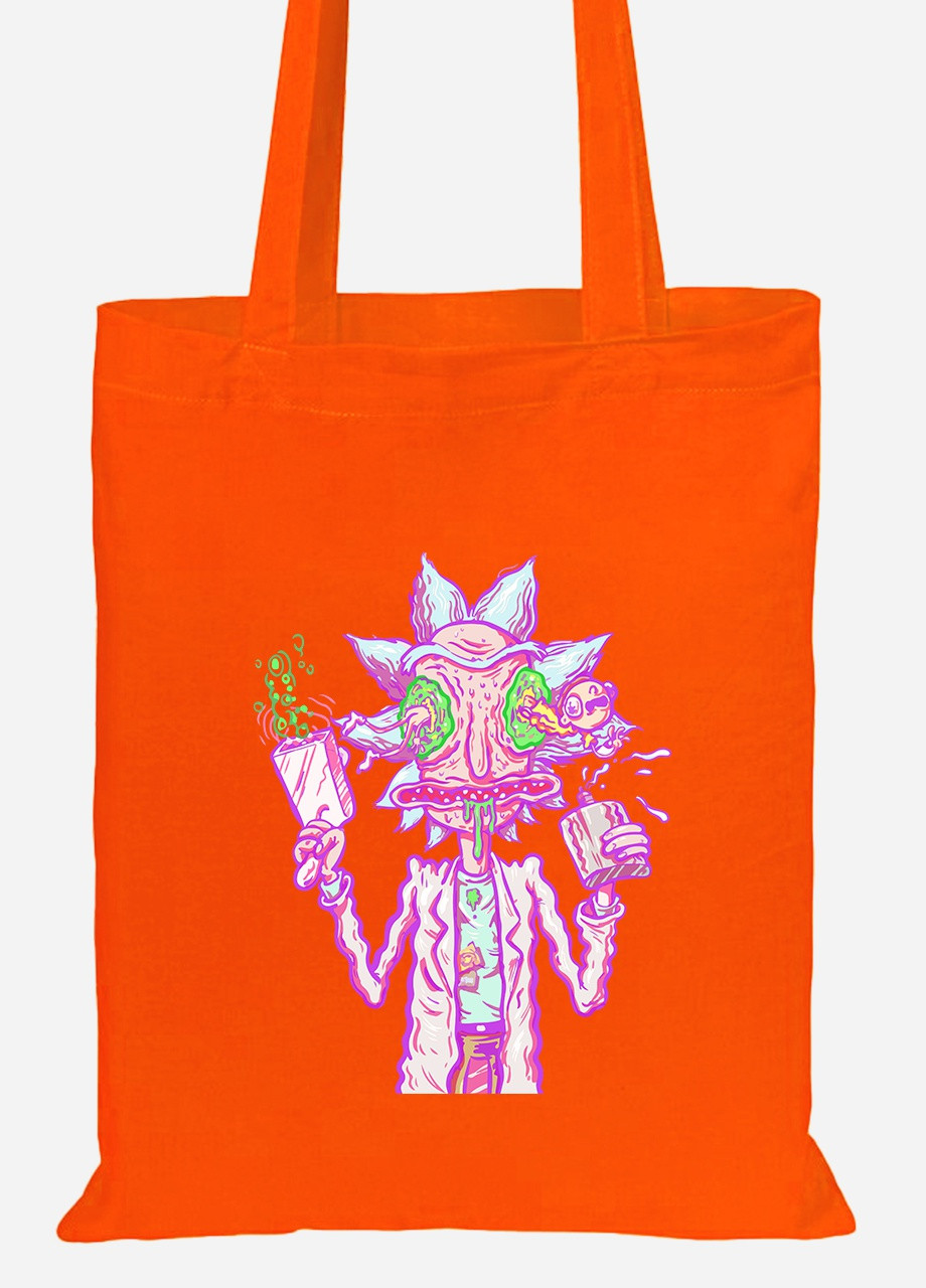 Еко-сумка шоппер Рік Санчез Рік та Морті (Rick Sanchez Rick and Morty) (92102-2944-OG) помаранчева MobiPrint Lite (256921939)