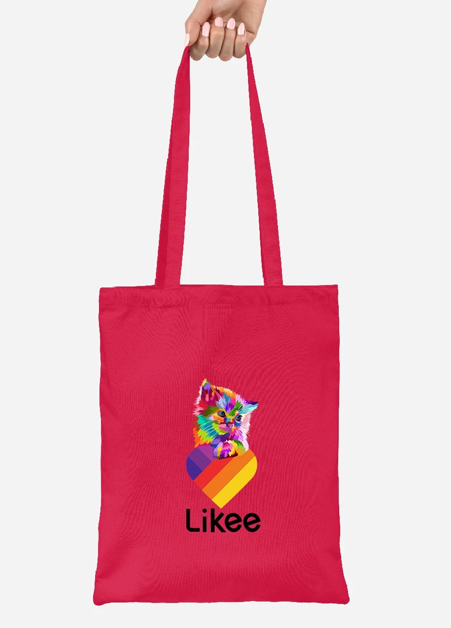 Эко сумка шопер Лайки (Likee) (92102-1470-RD) красная MobiPrint Lite (256920525)