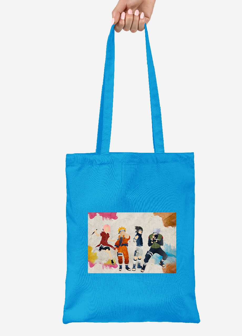 Эко сумка шопер Наруто (Naruto) (92102-3079-BL) синяя MobiPrint Lite (256921602)