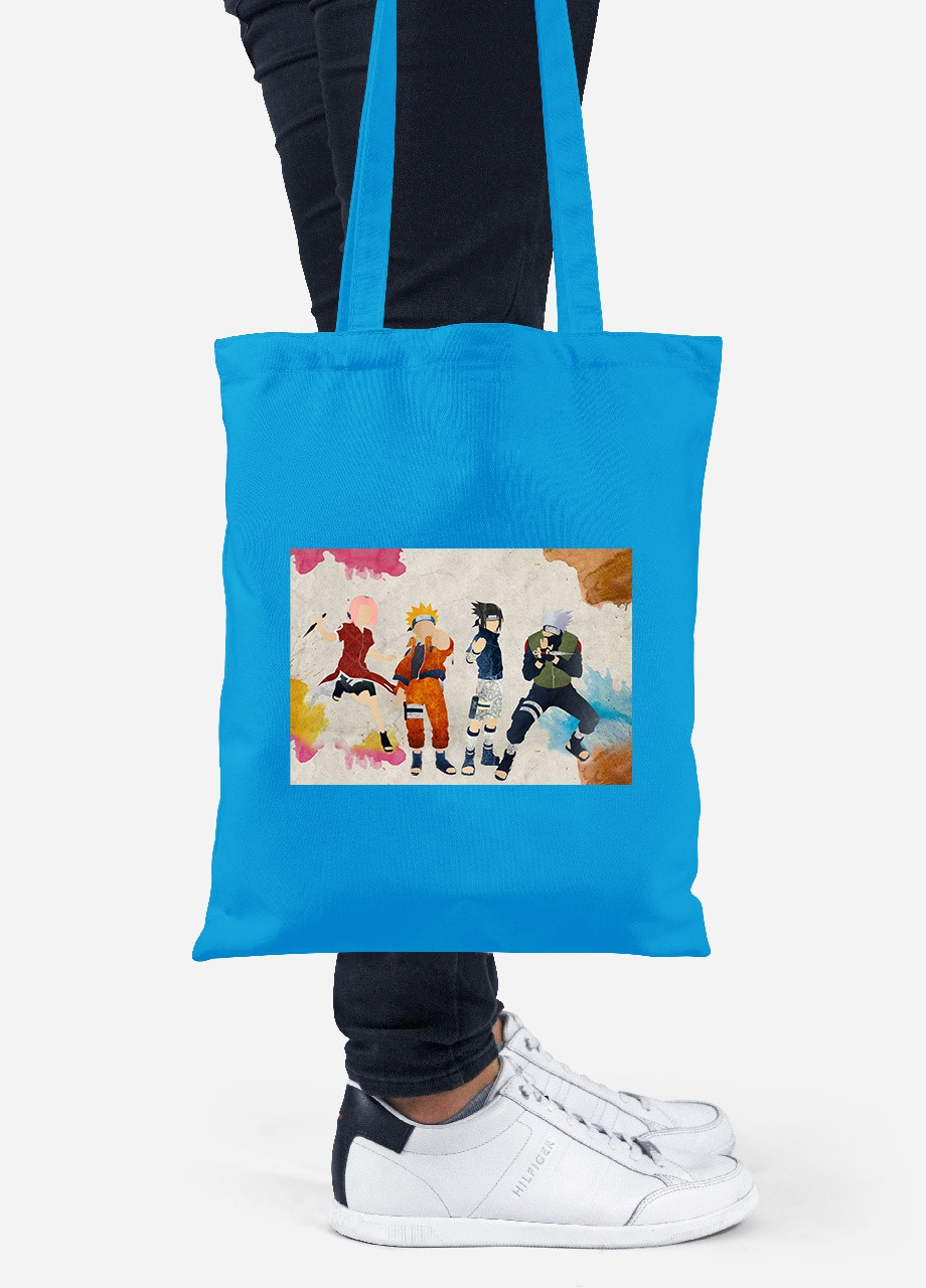 Эко сумка шопер Наруто (Naruto) (92102-3079-BL) синяя MobiPrint Lite (256921602)