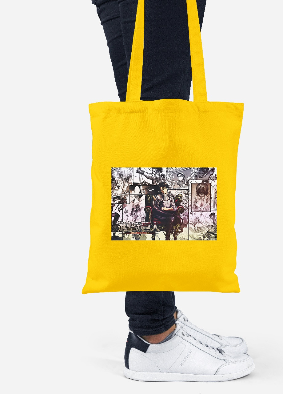 Еко-сумка шоппер Атака на титанів (Attack on Titan) (92102-3057-SY) жовта MobiPrint Lite (256924764)