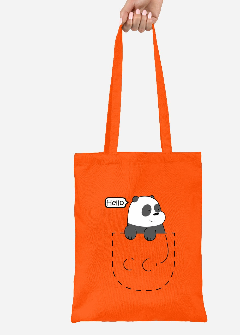 Еко-сумка шоппер Вся правда про ведмедів (We Bare Bears) (92102-2903-OG) помаранчева MobiPrint Lite (256924450)