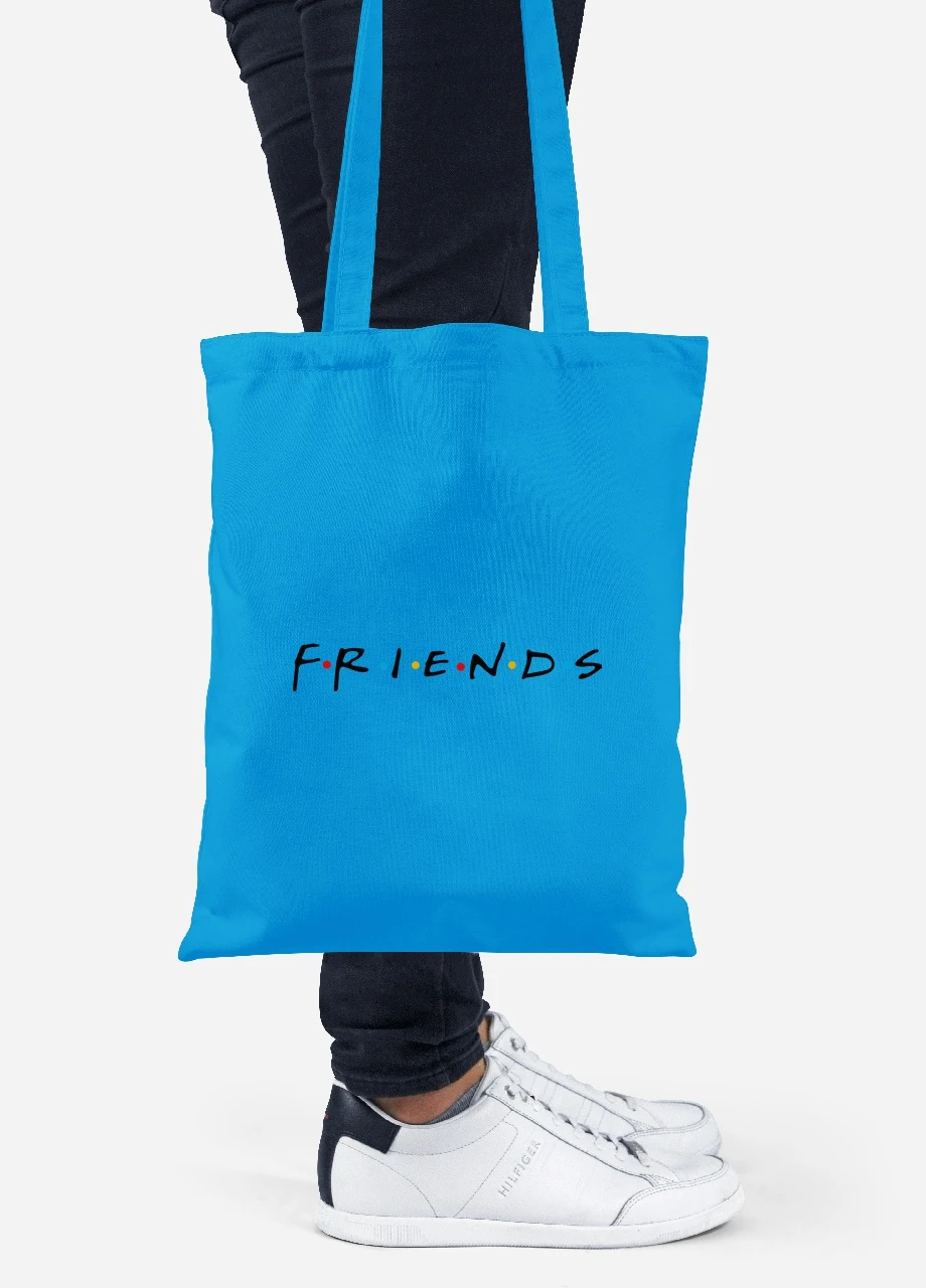 Еко-сумка шоппер Друзі (Friends) (92102-1957-BL) синя MobiPrint Lite (256920404)