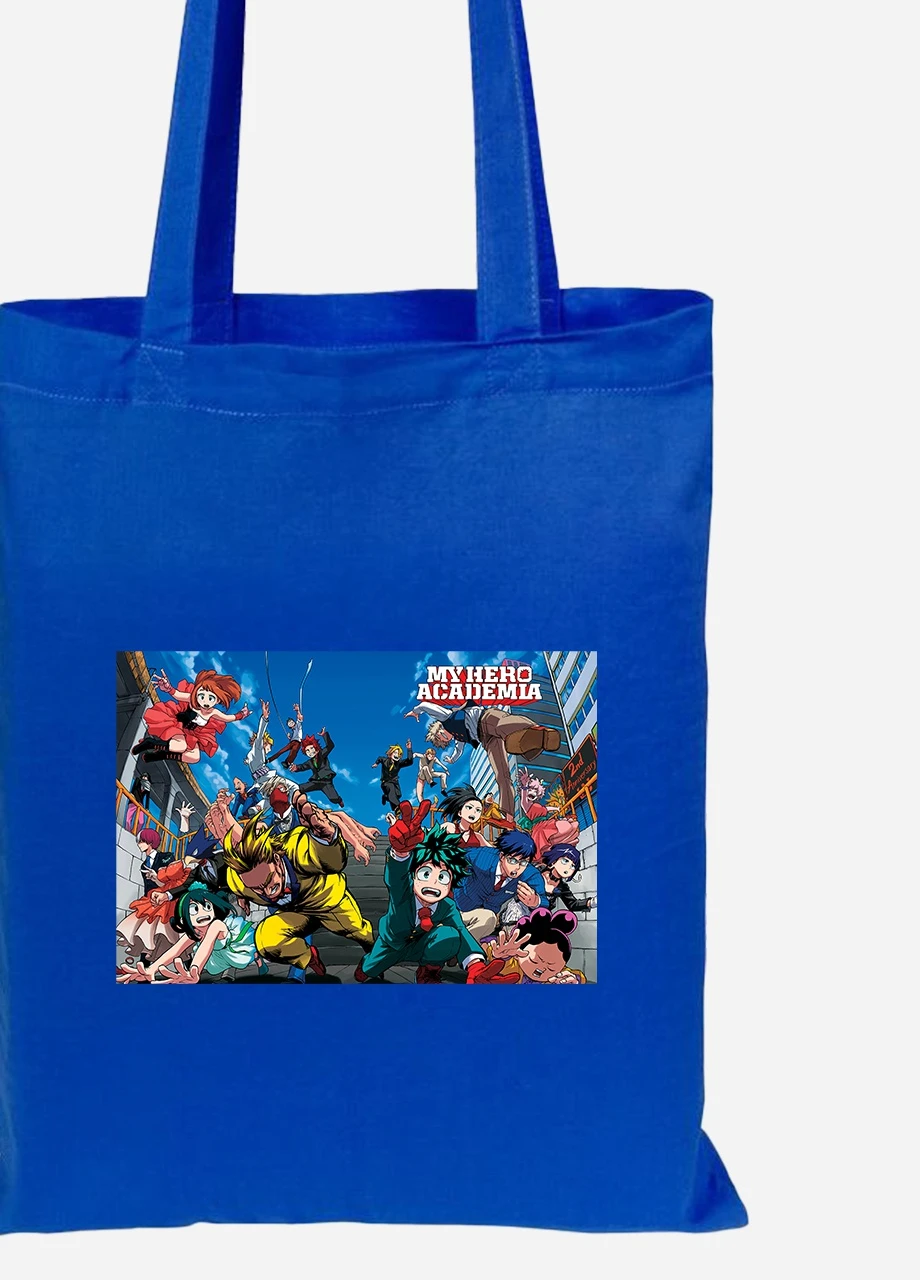 Эко сумка шопер Моя геройская академия (My Hero Academia) (92102-3061-SK) голубая MobiPrint Lite (256924623)