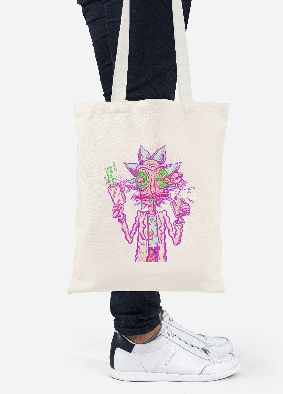 Еко-сумка шоппер Рік Санчез Рік та Морті (Rick Sanchez Rick and Morty) (92102-2944-BG) бежева MobiPrint Lite (256920617)