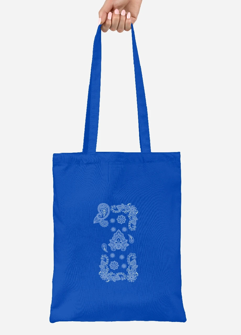 Еко-сумка шоппер малюнок хною (92102-1489-SK) голуба MobiPrint Lite (256921914)