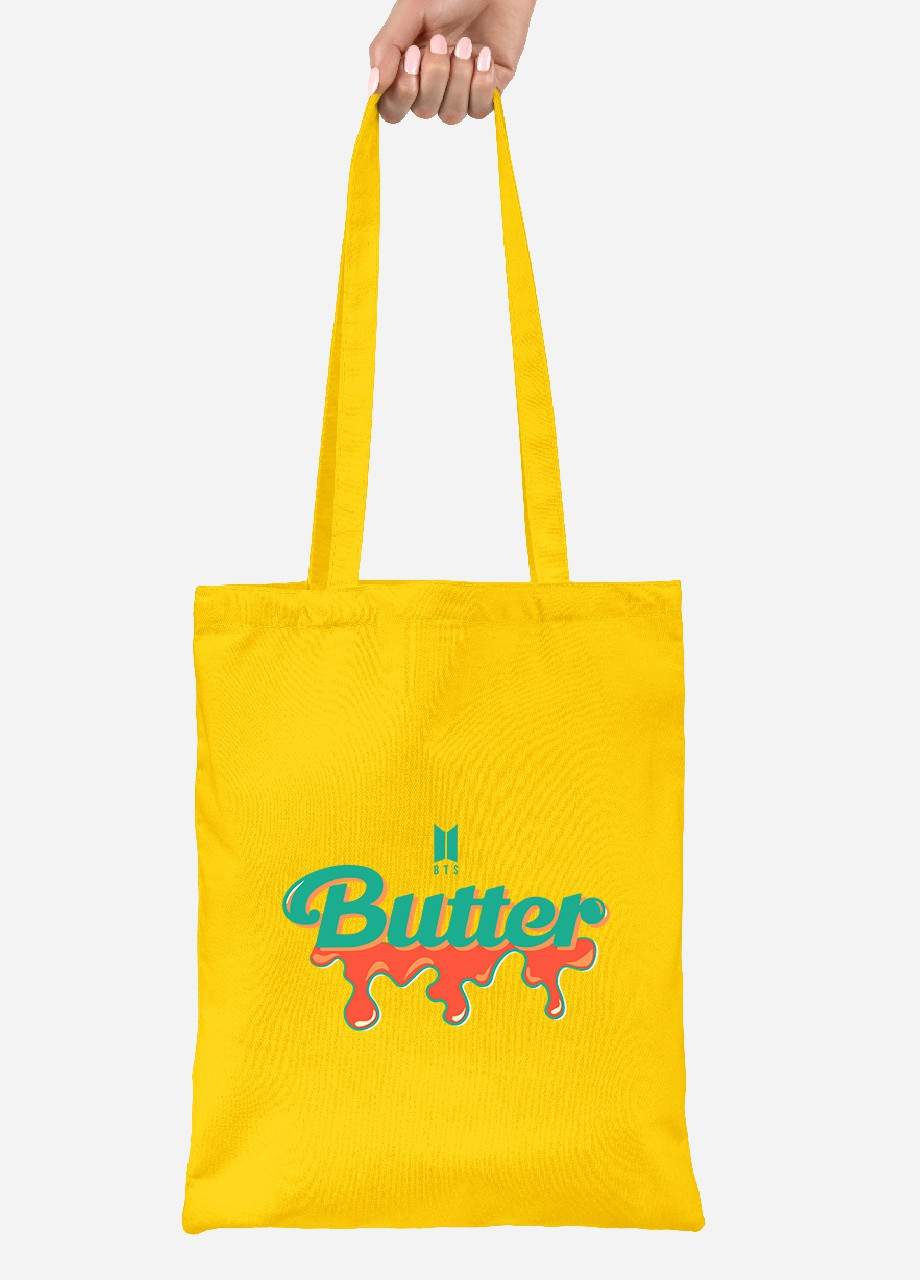 Еко-сумка шоппер Butter БТС (BTS) (92102-3267-SY) жовта MobiPrint Lite (256923057)
