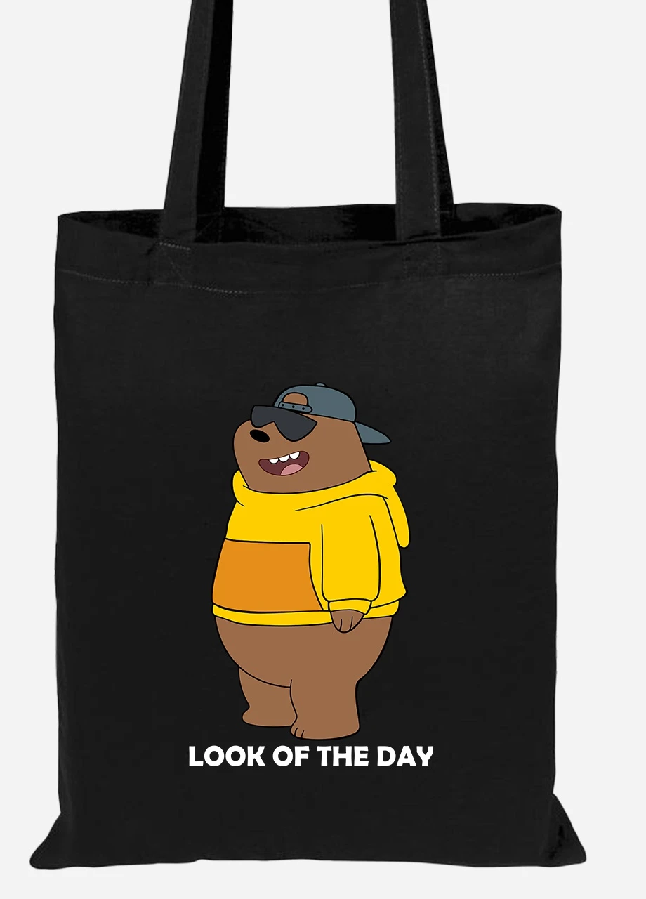 Эко сумка шопер Вся правда о медведях (We Bare Bears) (92102-2901-BK) черная MobiPrint Lite (256923506)