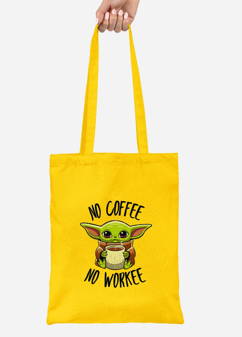 Еко-сумка шоппер Бейбі Йода (92102-1987-SY) жовта MobiPrint Lite (256922489)