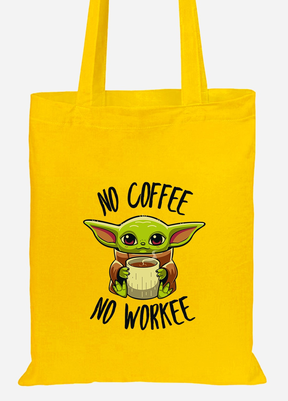 Еко-сумка шоппер Бейбі Йода (92102-1987-SY) жовта MobiPrint Lite (256922489)