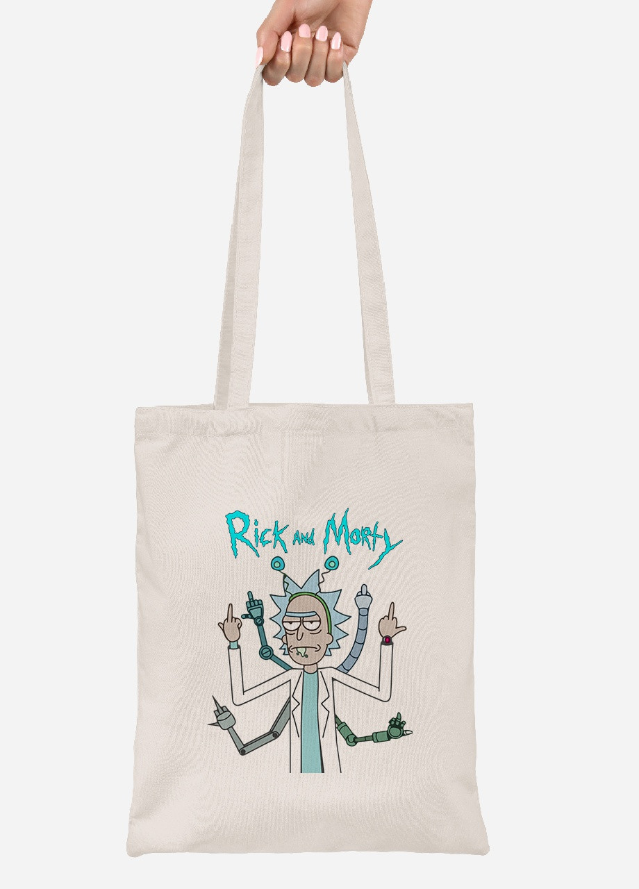 Еко-сумка шоппер Рік Санчез Рік та Морті (Rick Sanchez Rick and Morty) (92102-2948-BG) бежева MobiPrint Lite (256923038)