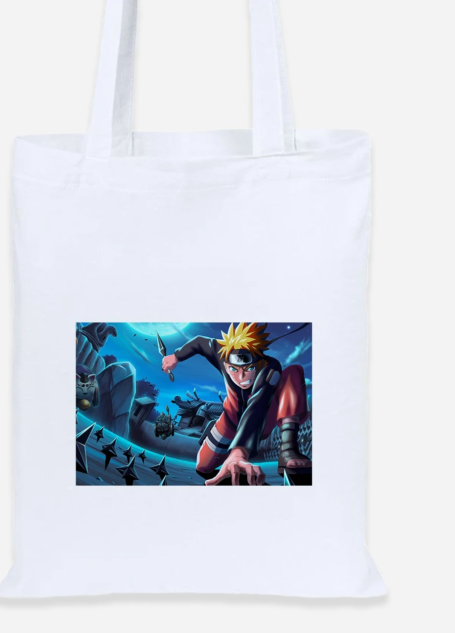 Еко-сумка шоппер Наруто Узумакі (Naruto Uzumaki) (92102-3113) біла MobiPrint Lite (256923002)
