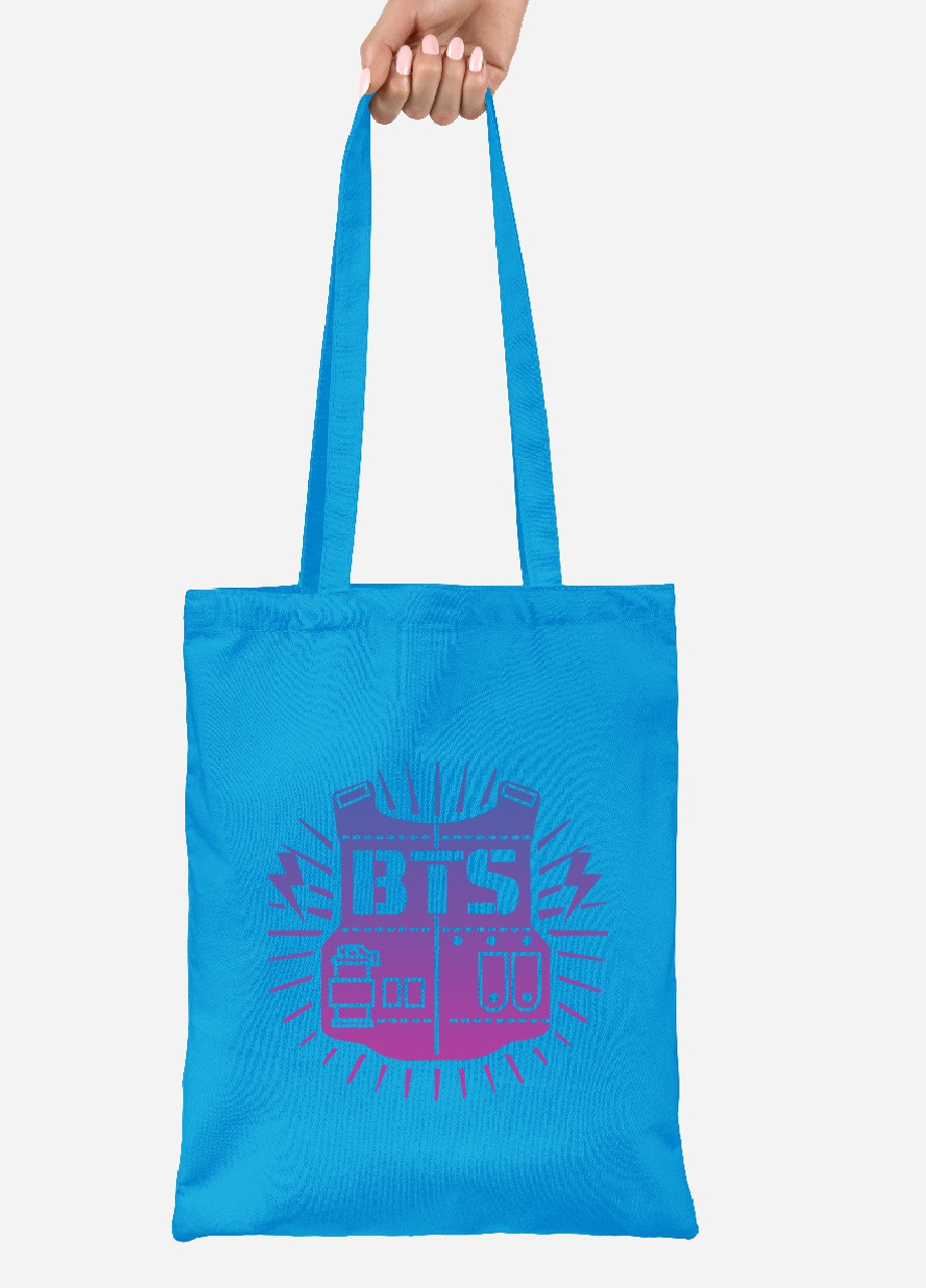 Еко-сумка шоппер БТС (BTS) (92102-3278-BL) синя MobiPrint Lite (256921067)