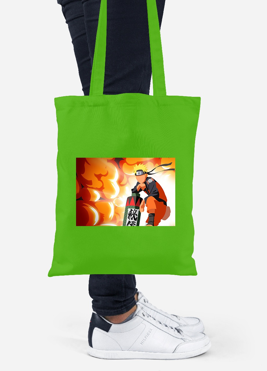Еко-сумка шоппер Наруто Узумакі (Naruto Uzumaki) (92102-3112-LM) салатова MobiPrint Lite (256923332)