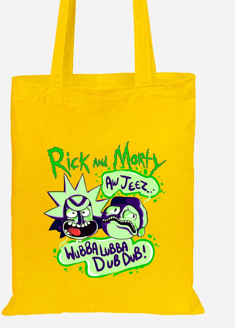 Еко-сумка шоппер Рік Санчез Рік та Морті (Rick Sanchez Rick and Morty) (92102-2937-SY) жовта MobiPrint Lite (256921124)