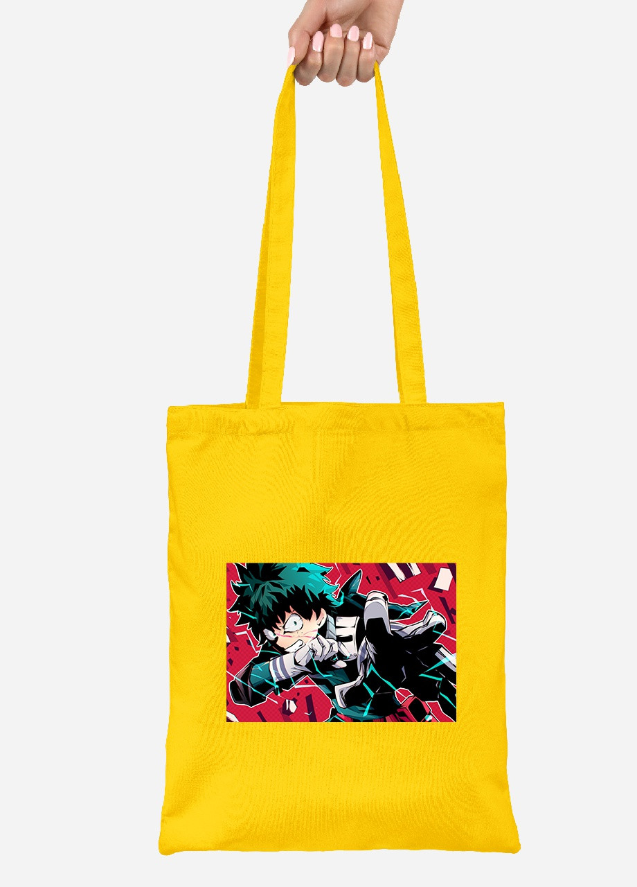 Еко-сумка шоппер Мідорія, Моя геройська академія (Midoriya Izuku, My Hero Academia) (92102-3074-SY) жовта MobiPrint Lite (256924486)
