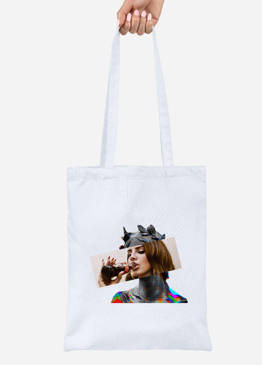 Еко-сумка шоппер Лана Дель Рей Ренесанс (Lana Del Rey Renaissance) (92102-1204) біла MobiPrint Lite (256920488)