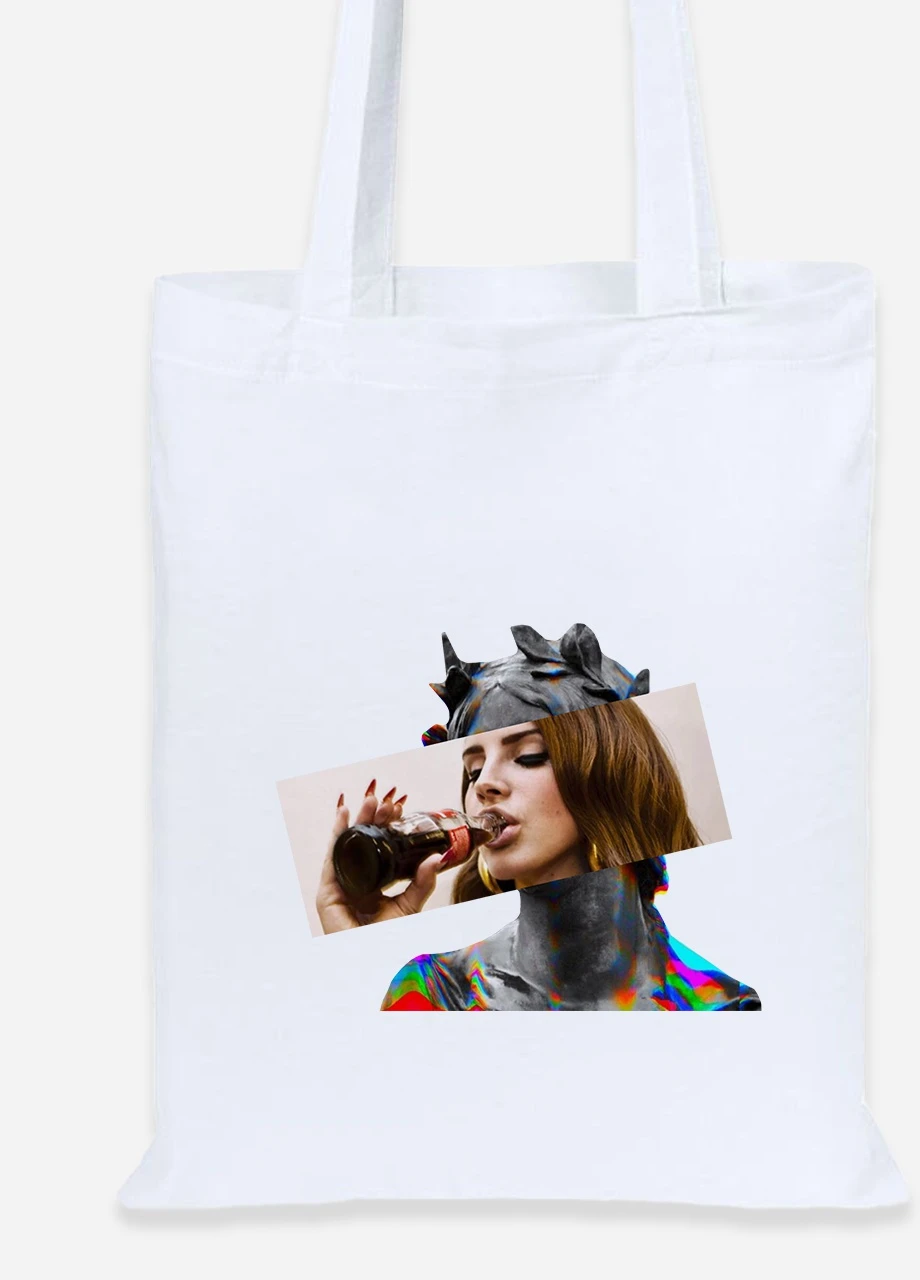 Еко-сумка шоппер Лана Дель Рей Ренесанс (Lana Del Rey Renaissance) (92102-1204) біла MobiPrint Lite (256920488)