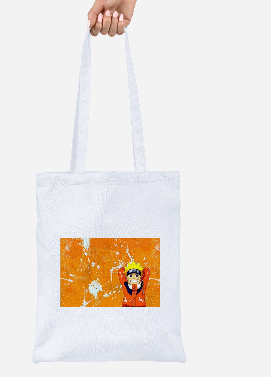Еко-сумка шоппер Наруто Узумакі (Naruto Uzumaki) (92102-3114) біла MobiPrint Lite (256924084)