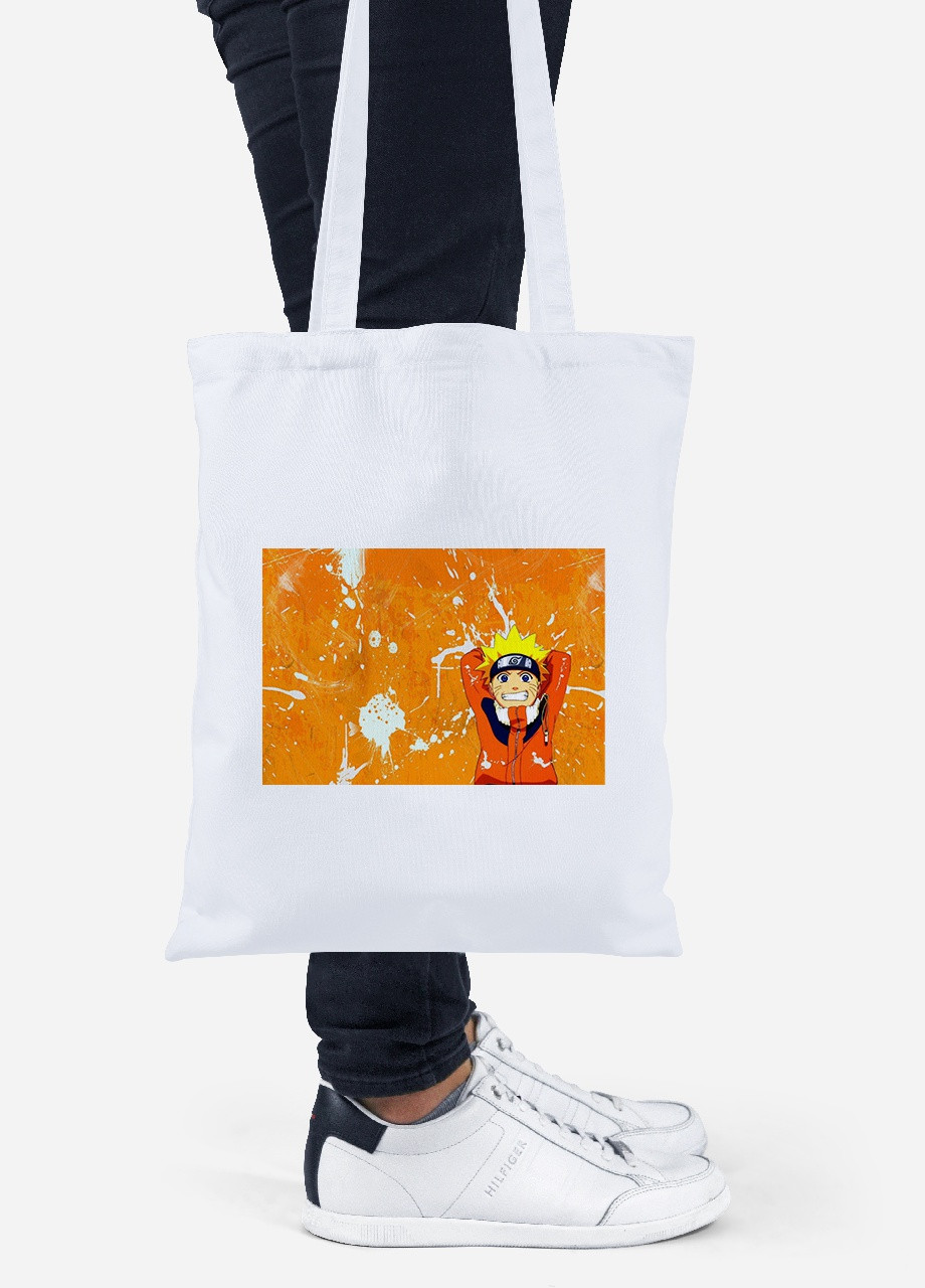 Еко-сумка шоппер Наруто Узумакі (Naruto Uzumaki) (92102-3114) біла MobiPrint Lite (256924084)