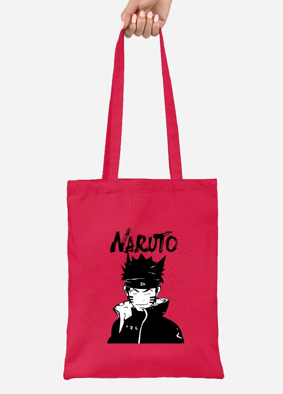Еко-сумка шоппер Наруто (Naruto) (92102-3338-RD) червона MobiPrint Lite (256923517)