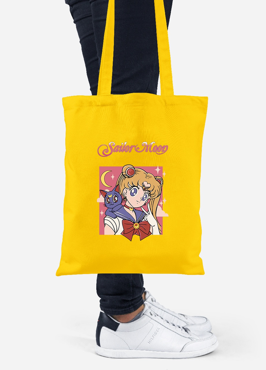 Еко-сумка шоппер Сейлор Мун (Sailor Moon) (92102-2659-SY) жовта MobiPrint Lite (256921356)