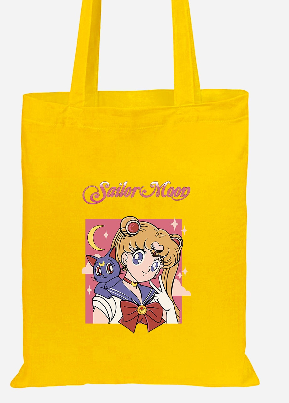 Еко-сумка шоппер Сейлор Мун (Sailor Moon) (92102-2659-SY) жовта MobiPrint Lite (256921356)