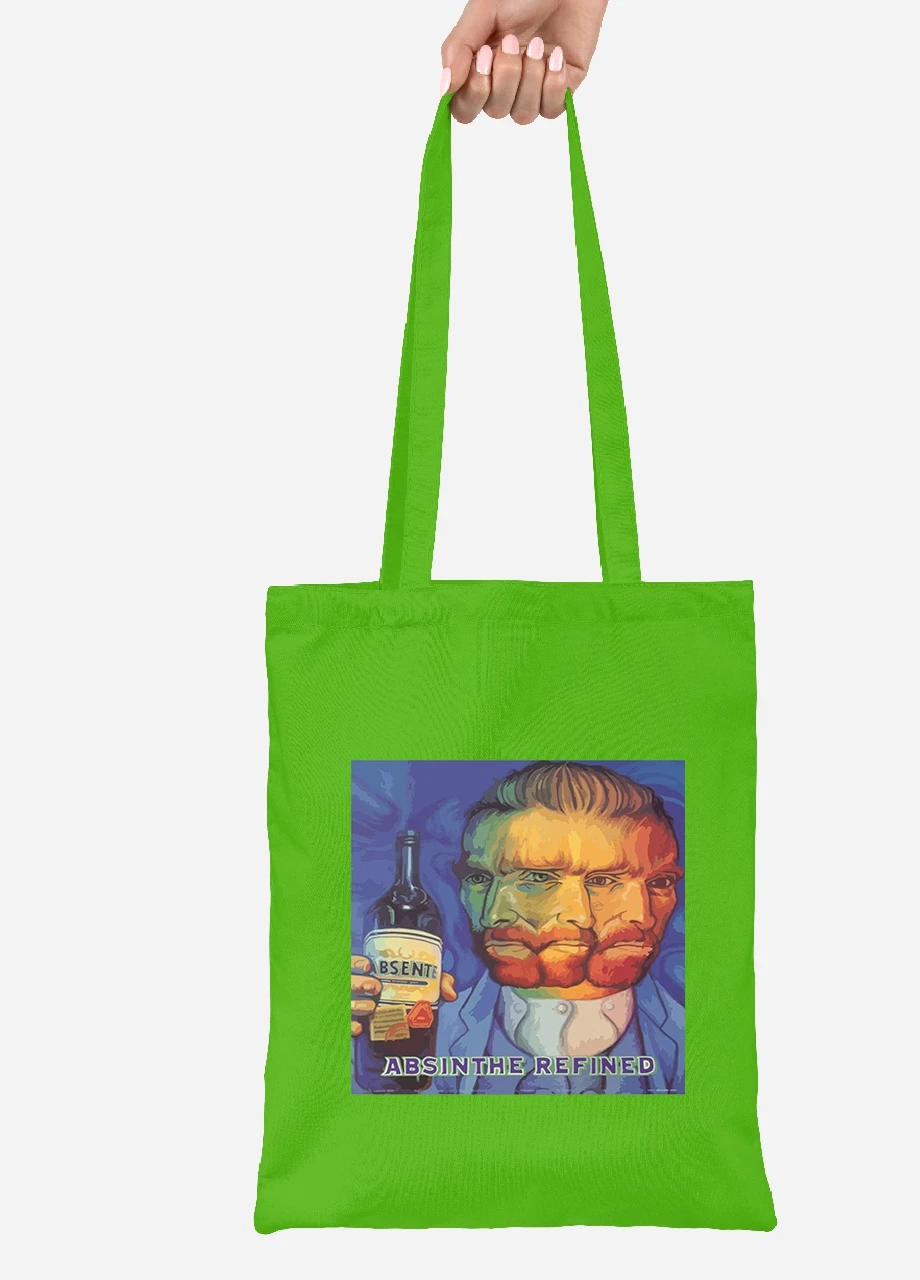 Еко-сумка шоппер Вінсент Ван Гог (van Gogh Absine the refined) (92102-2957-LM) салатова MobiPrint Lite (256921443)