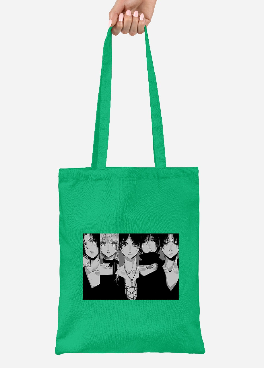Эко сумка шопер Атака на титанов (Attack on Titan) (92102-3056-KG) зеленая MobiPrint Lite (256923098)