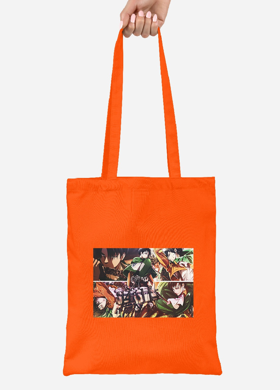 Еко-сумка шоппер Атака на титанів (Attack on Titan) (92102-3058-OG) помаранчева MobiPrint Lite (256921501)
