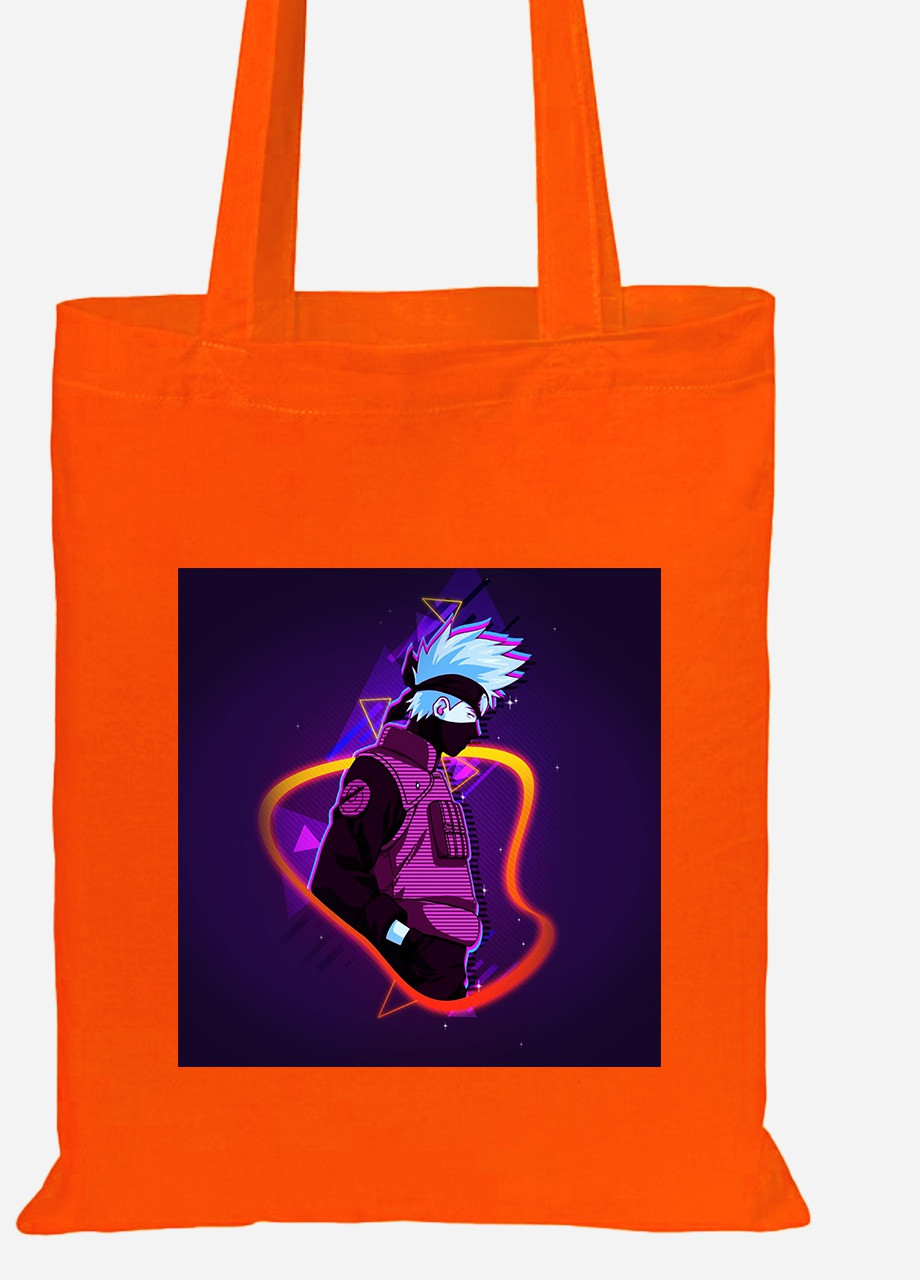 Еко-сумка шоппер Какаші Хатаке Наруто (Hatake Kakashi Naruto) (92102-3081-OG) помаранчева MobiPrint Lite (256924098)