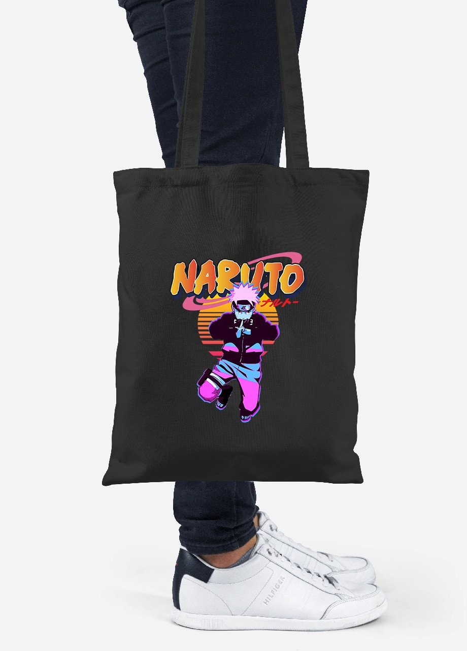 Еко-сумка шоппер Наруто Узумакі (Naruto Uzumaki) (92102-2629-BK) чорна MobiPrint Lite (256923227)