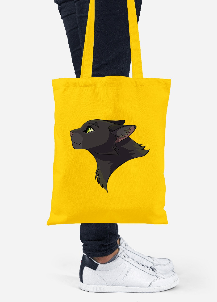 Еко-сумка шоппер Чорна пантера (Black panther) (92102-2844-SY) жовта MobiPrint lite (256920199)