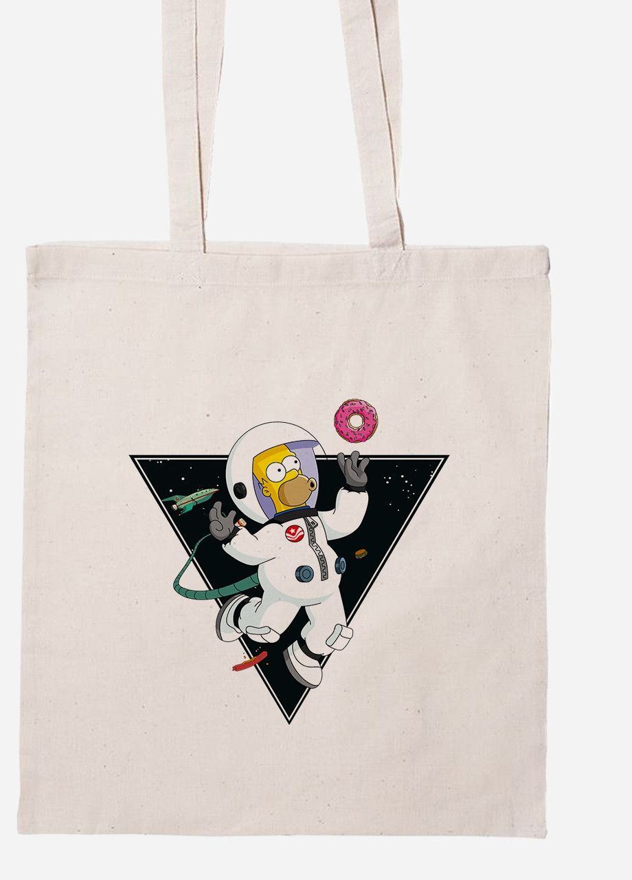 Еко-сумка шоппер Гомер Сімпсони (92102-2044-BG) бежева MobiPrint Lite (256923552)