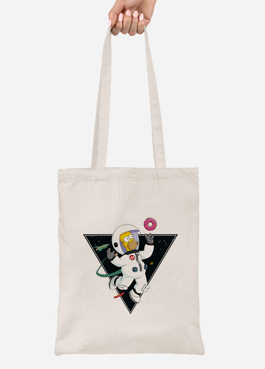 Еко-сумка шоппер Гомер Сімпсони (92102-2044-BG) бежева MobiPrint Lite (256923552)