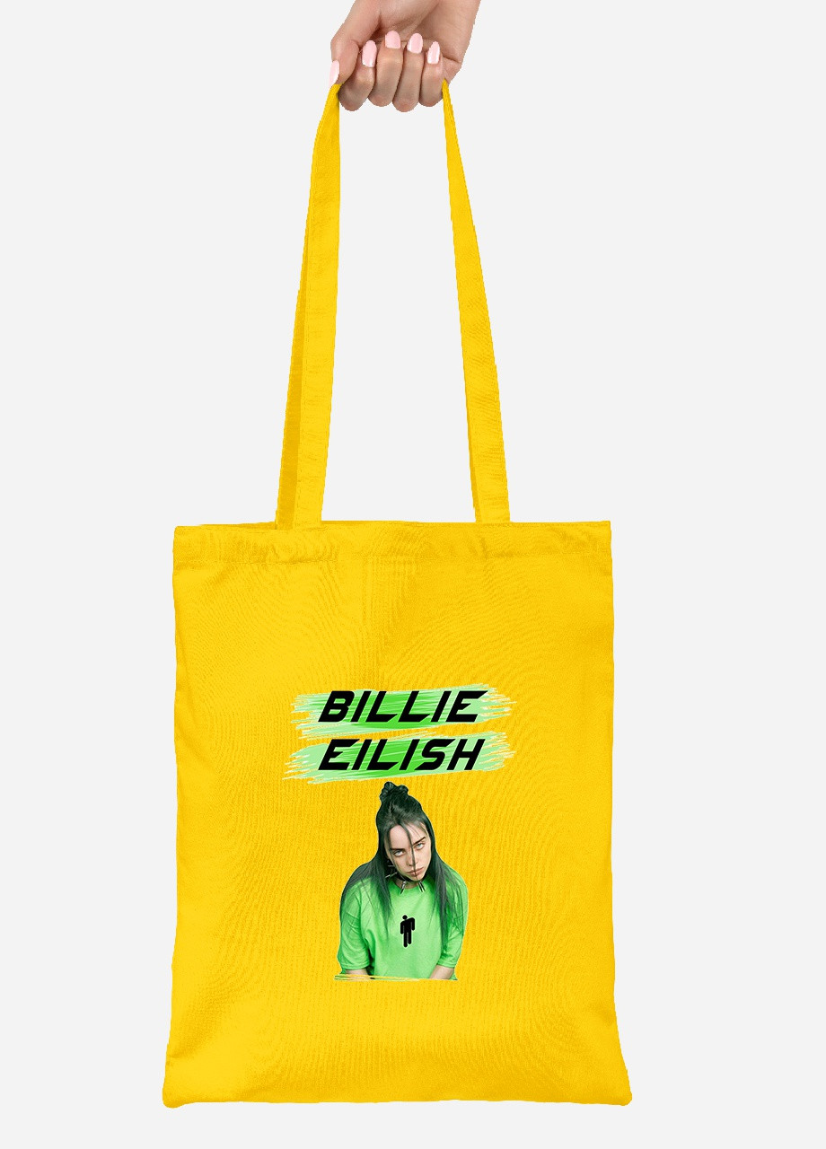 Еко-сумка шоппер Біллі Айліш (Billie Eilish) (92102-1207-SY) жовта MobiPrint Lite (256924108)