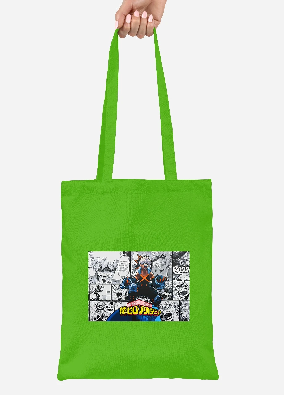 Еко-сумка шоппер Моя геройська академія (My Hero Academia) (92102-3065-LM) салатова MobiPrint Lite (256924064)