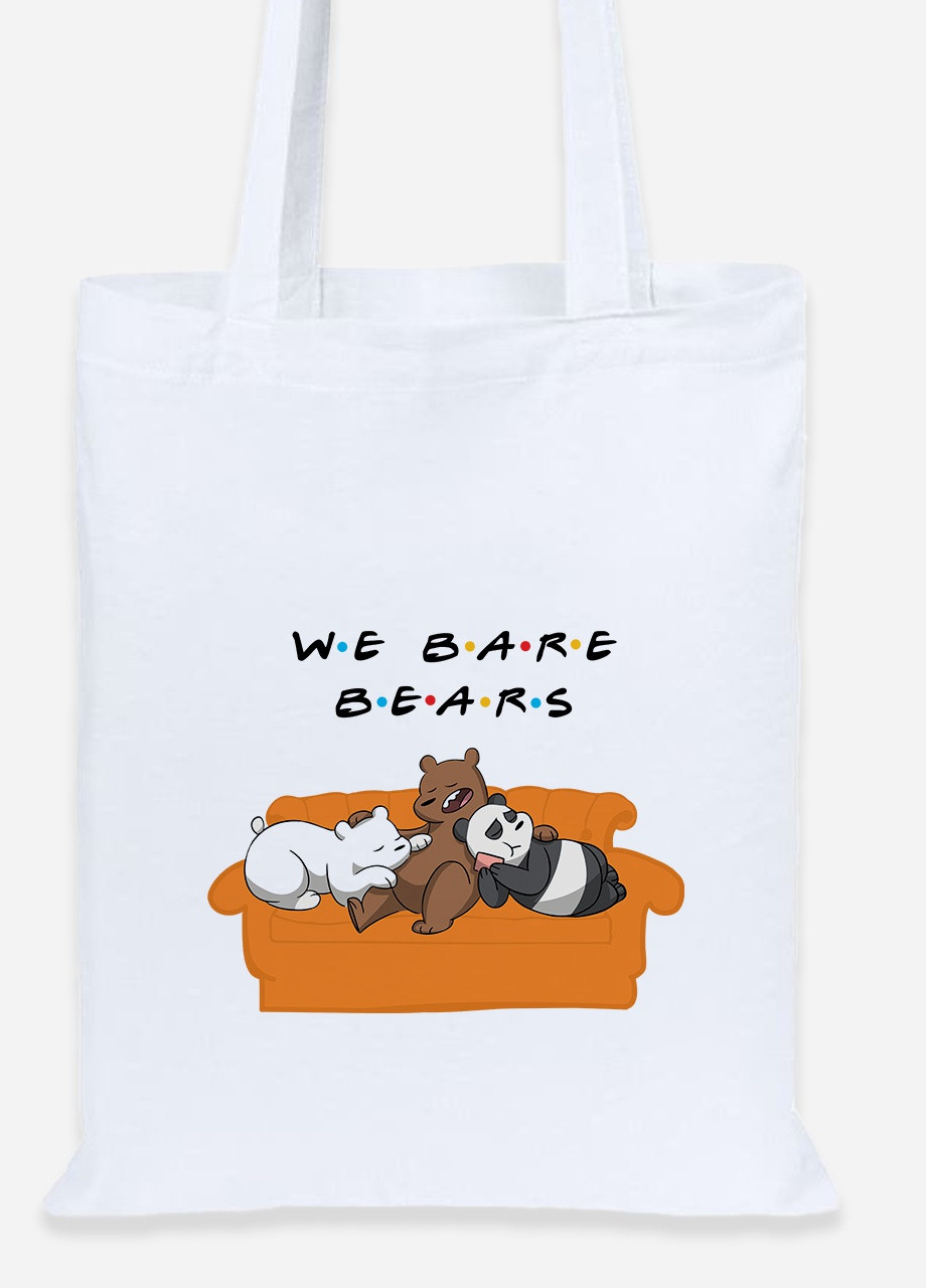Эко сумка шопер Вся правда о медведях (We Bare Bears) (92102-2890) белая MobiPrint Lite (256922570)