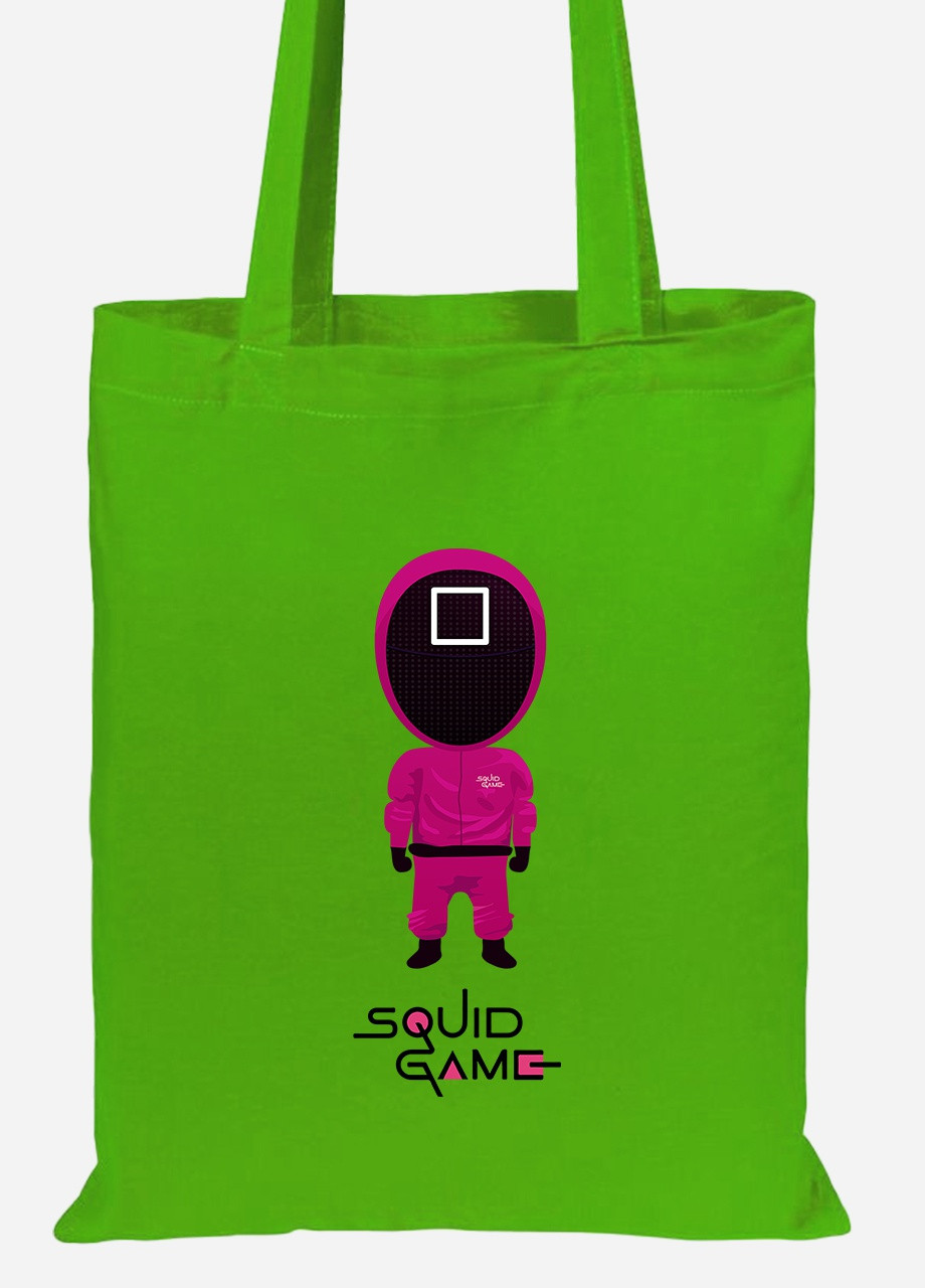 Эко сумка шопер Квадрат Офицер Игра в кальмара (Squid Game) (92102-3360-LM) салатовая MobiPrint Lite (256922775)