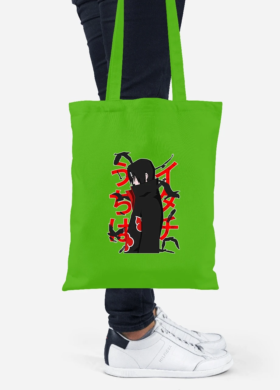 Еко-сумка шоппер Ітачі Учіха (Itachi Uchiha) (92102-2817-LM) салатова MobiPrint Lite (256923141)